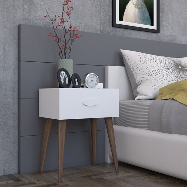 Κομοδίνο Laber Λευκή μελαμίνη 45x30x57.5 cm