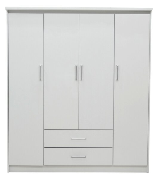 Ντουλάπα Olympus με 4 Πόρτες και Συρτάρια Λευκό 159x57x183 cm
