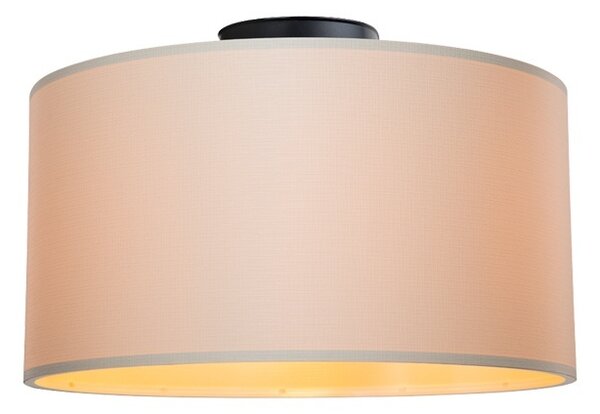 Φωτιστικό οροφής Garry din ύφασμα αμπαζούρ κρεμ 38x38x21+ cm