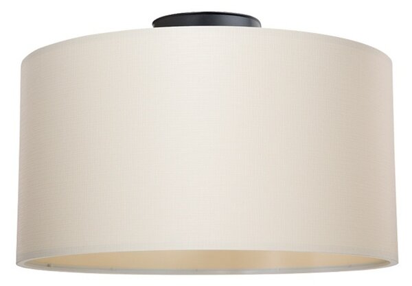 Φωτιστικό οροφής Garry din ύφασμα αμπαζούρ κρεμ 38x38x21+ cm