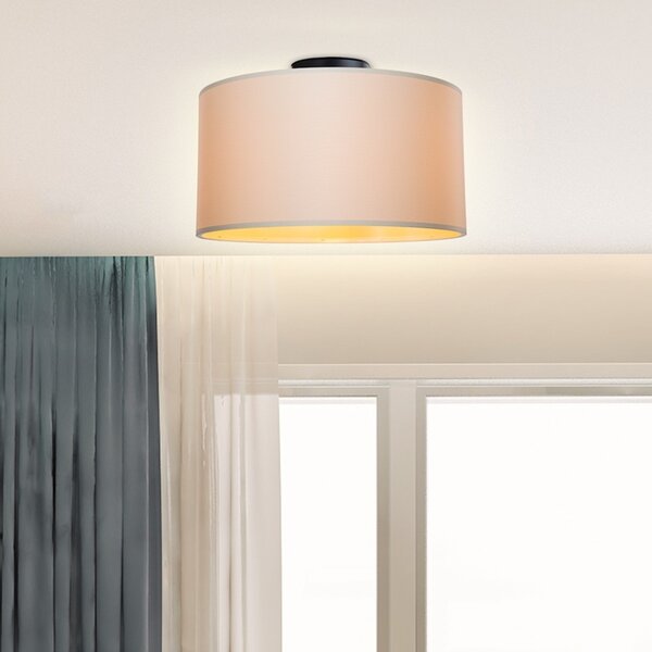Φωτιστικό οροφής Garry din ύφασμα αμπαζούρ κρεμ 38x38x21+ cm