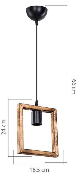 Φωτιστικό οροφής Isolate 27 καρυδί 18.5x3x66 cm
