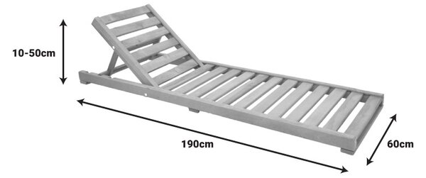 Ξαπλώστρα Specta από μασίφ ξύλο οξιάς καρυδί 60x190x10 cm