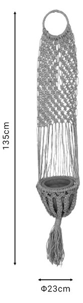 Κρεμαστή Γλάστρα Anerial Φυσική Γιούτα 23x23x135 cm