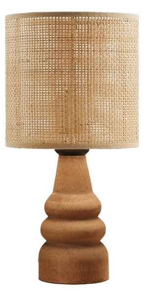 Επιτραπέζιο φωτιστικό Salpe ξύλο fag και rattan natural 15x15x32 cm