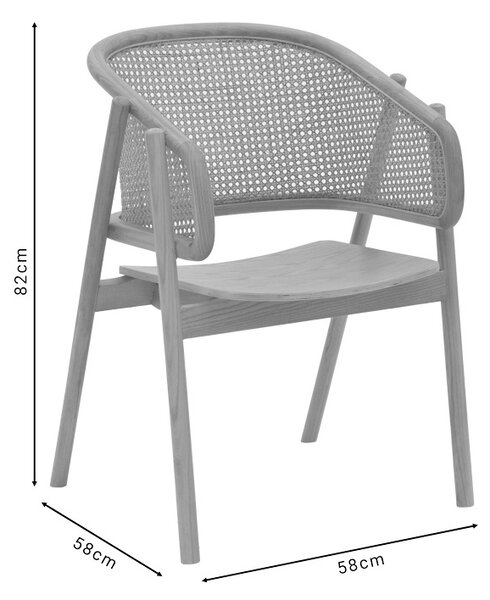 Πολυθρόνα Wenzy από ξύλο masiv φυσικό 58x58x82 cm