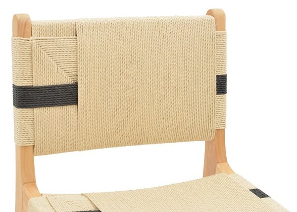 Σκαμπό μπαρ Julien ξύλο cauciuc φυσικό iuta μαύρο 45x46x95 cm