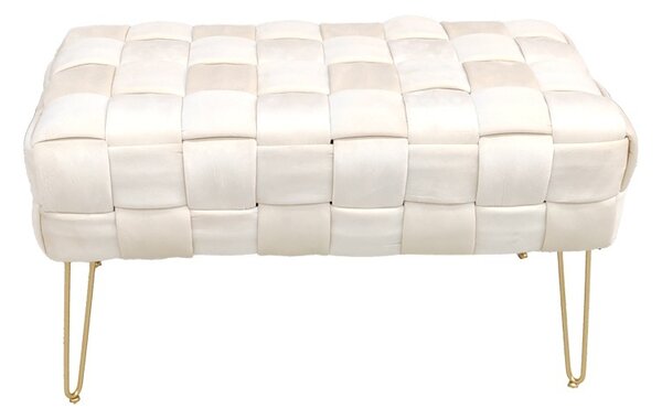 Σκαμπό Wenzo βελούδο μπεζ 82x43x46 cm