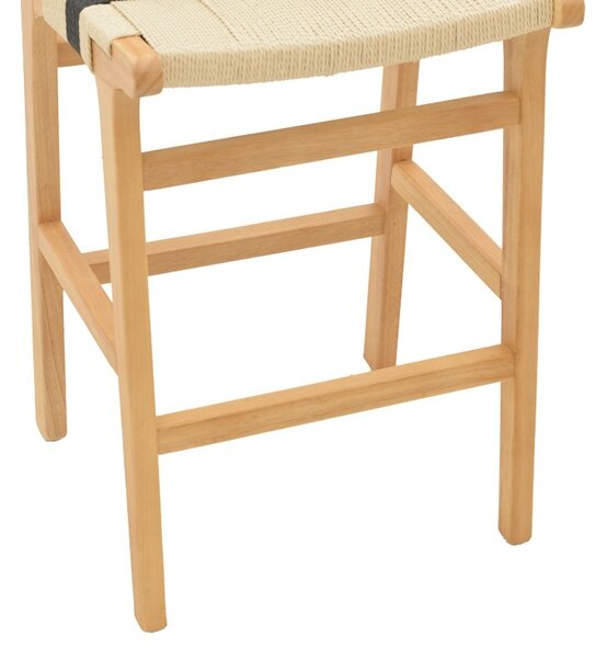 Σκαμπό μπαρ Julien ξύλο cauciuc φυσικό iuta μαύρο 45x46x95 cm