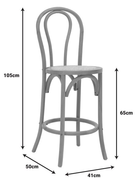 Σκαμπό μπαρ Thonet ξύλο fag φυσικό 41x50x105 cm
