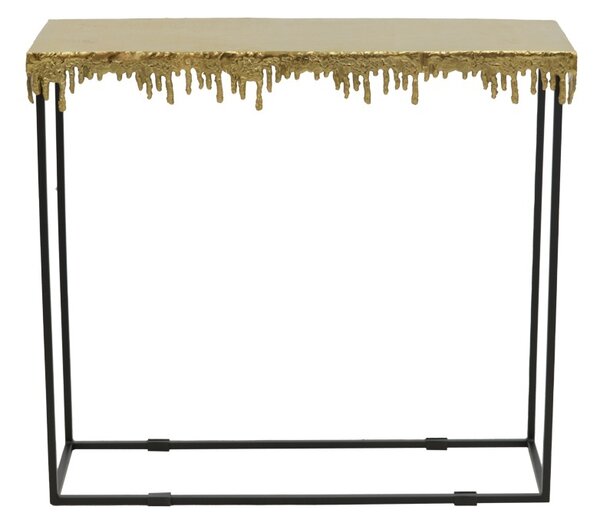 Κονσόλα Bulco από μέταλλο χρυσό-μαύρο 80.5x28x72 cm