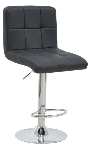 Σκαμπό μπαρ Remina ύψος ajustabila μαύρο τεχνητό δέρμα PU πόδι μεταλλικό χρωμίου 44x44x112 cm