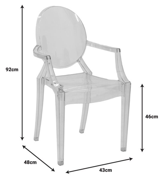 Καρέκλα Narova PC transparent 43x48x92 cm