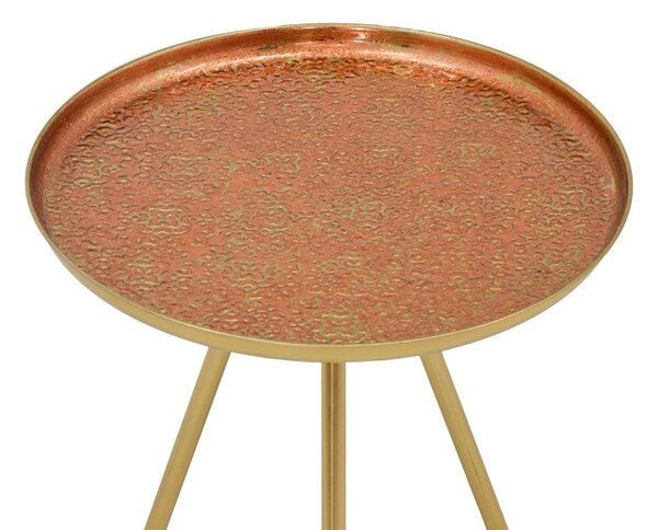 Πλαϊνό τραπεζάκι Jacksie μέταλλο bronz aur 46x46x48 cm