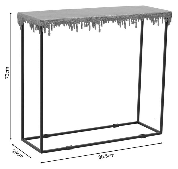 Κονσόλα Bulco από μέταλλο χρυσό-μαύρο 80.5x28x72 cm