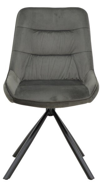 Καρέκλα Wori βελούδο σκούρο γκρι και πόδια metalice negre 48x56x82 cm