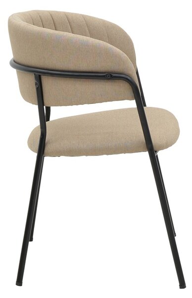 Καρέκλα Morel material μπεζ πόδια μέταλλο μαύρο 55x55x76 cm