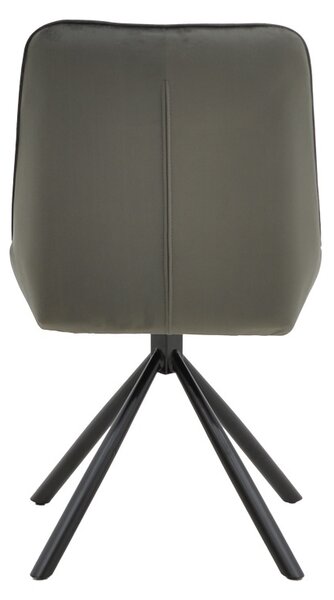 Καρέκλα Wori βελούδο σκούρο γκρι και πόδια metalice negre 48x56x82 cm