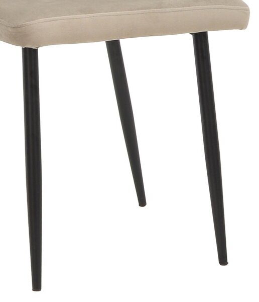 Καρέκλα Azori βελούδο μπεζ γκρι με πόδια metalice negre 49x55x85 cm