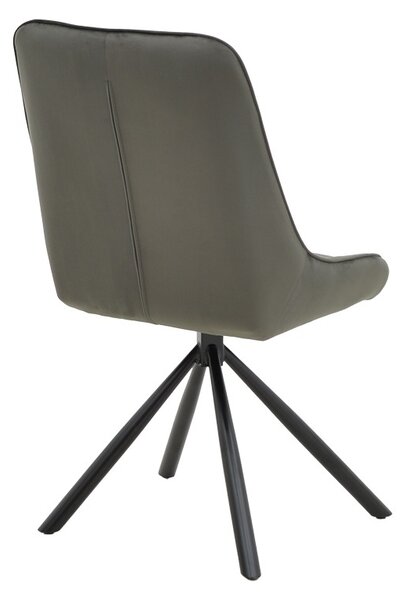 Καρέκλα Wori βελούδο σκούρο γκρι και πόδια metalice negre 48x56x82 cm