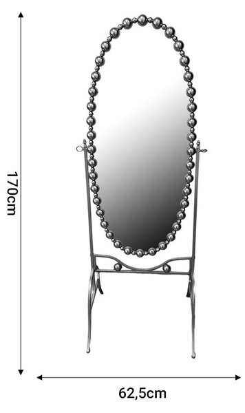 Καθρέφτης Present μεταλλικός μαύρος 63.5x50x171 cm