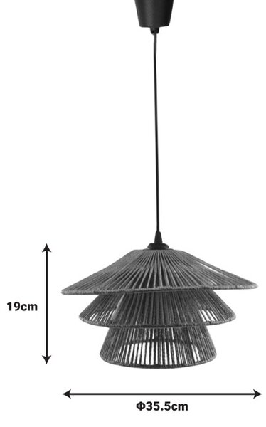 Φωτιστικό οροφής Oakim E27 sfoara din hartie καφέ 35.5x35.5x19+ cm
