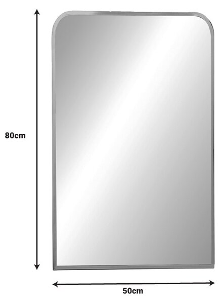 Καθρέφτης Classy από αλουμίνιο ασημί 50x2.5x80 cm