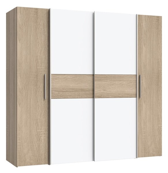 Ντουλάπα Closet 4 Πόρτες sonoma Δρυς Λευκό μελαμίνη 200x61.5x190.5 cm