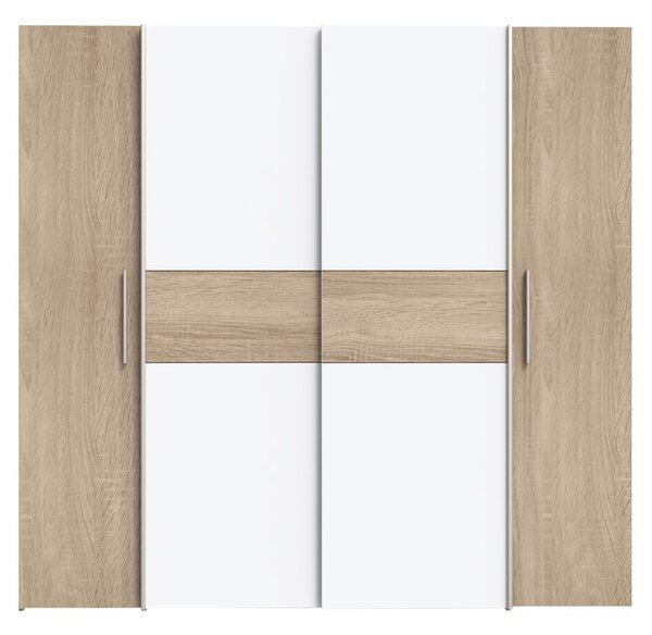 Ντουλάπα Closet 4 Πόρτες sonoma Δρυς Λευκό μελαμίνη 200x61.5x190.5 cm