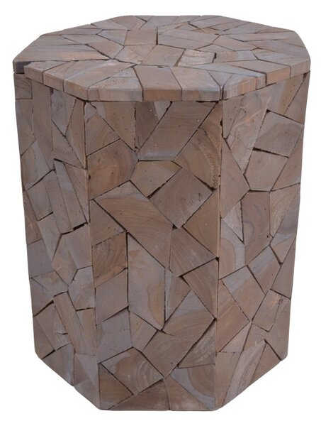 Σκαμπό Sity ξεβαμμένο γκρι από μασίφ ξύλο Suar 32x32x40 cm