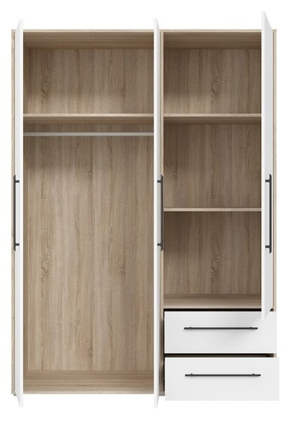 Ντουλάπα Razol 3 Πόρτες Λευκό sonoma μελαμίνη 144.5x59x200 cm