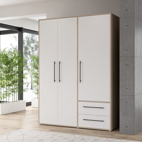 Ντουλάπα Razol 3 Πόρτες Λευκό sonoma μελαμίνη 144.5x59x200 cm