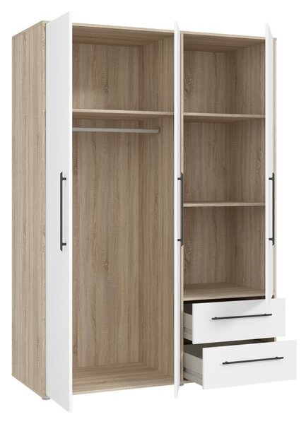 Ντουλάπα Razol 3 Πόρτες Λευκό sonoma μελαμίνη 144.5x59x200 cm