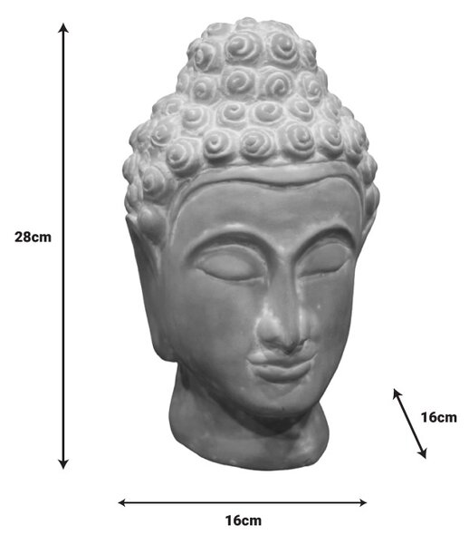 Διακοσμητικό Τραπεζιού Buddha Rolia terracotta Γκρι 16x16x28 cm