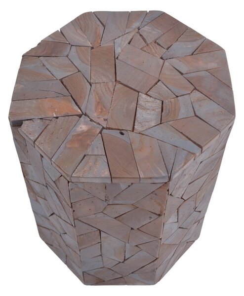 Σκαμπό Sity ξεβαμμένο γκρι από μασίφ ξύλο Suar 32x32x40 cm