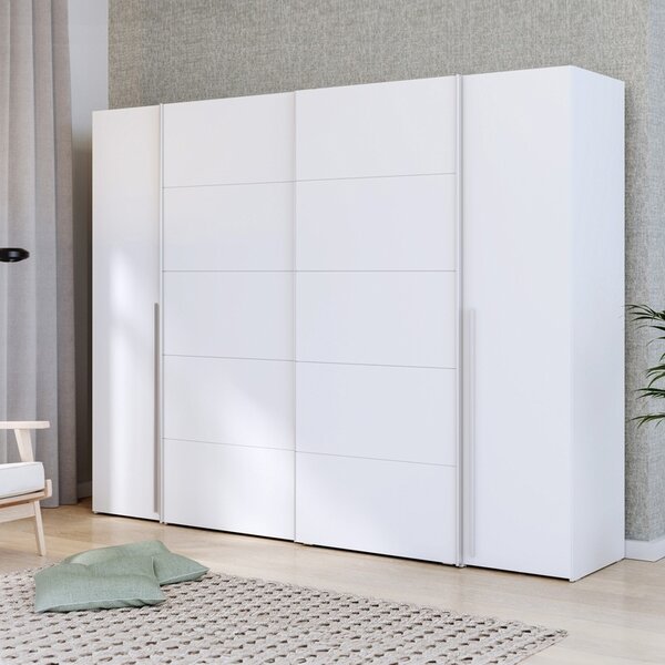Ντουλάπα Verzo 4 Πόρτες Λευκό μελαμίνη 270.5x61.5x210.5 cm