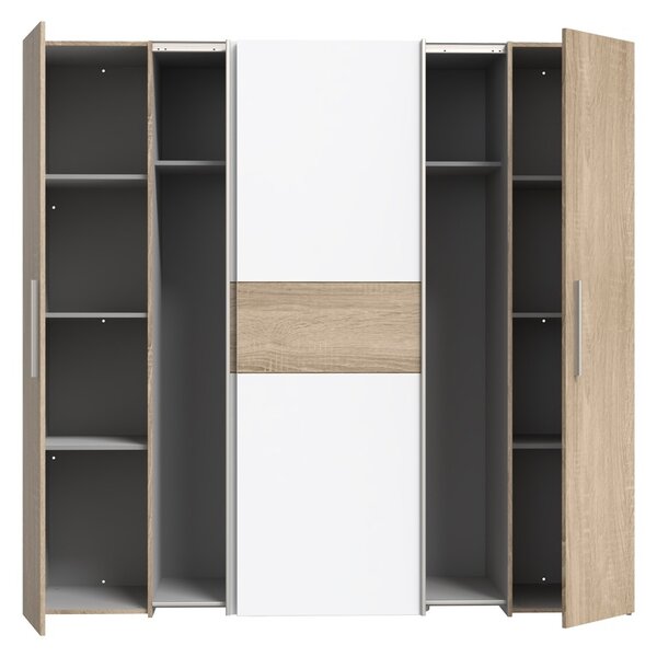 Ντουλάπα Closet 4 Πόρτες sonoma Δρυς Λευκό μελαμίνη 200x61.5x190.5 cm