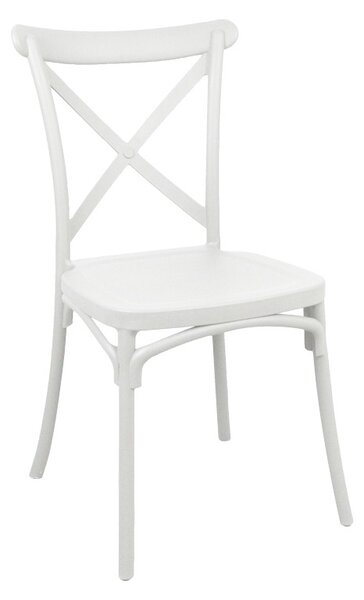 Καρέκλα κήπου Crossie πλαστικό PP λευκό 38x46.5x82 cm