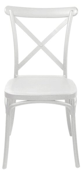 Καρέκλα κήπου Crossie πλαστικό PP λευκό 38x46.5x82 cm