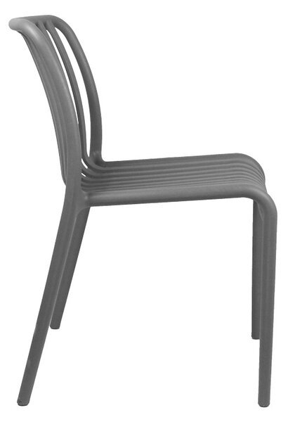 Καρέκλα κήπου Zoi πλαστικό PP nuanta ανθρακί 42x58x79 cm