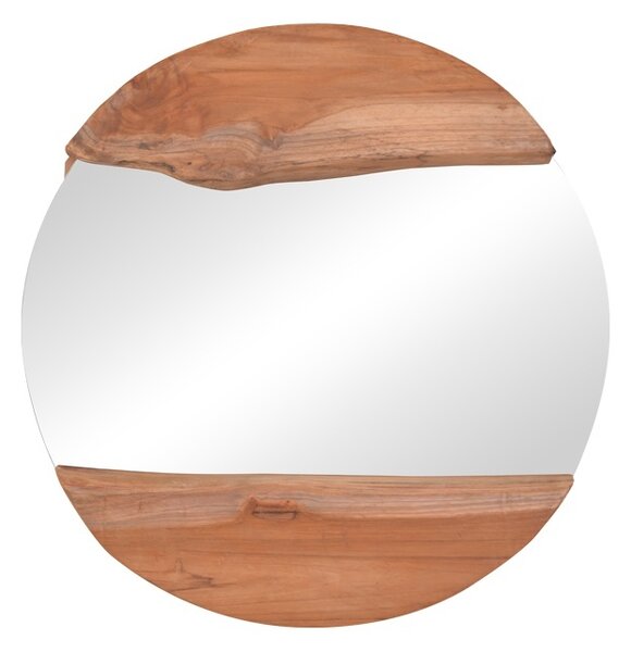 Καθρέφτης Alkmen από ξύλο teak σε φυσική απόχρωση 60x60x4 cm