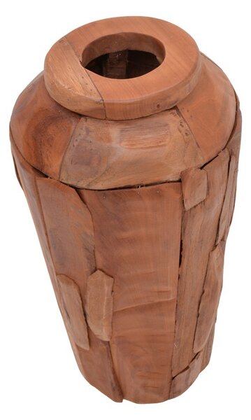 Διακοσμητικό βάζο Archean ξύλο teak σε φυσικό χρώμα 30x30x80 cm