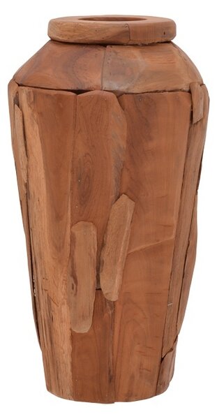 Διακοσμητικό βάζο Archean ξύλο teak σε φυσικό χρώμα 30x30x60 cm