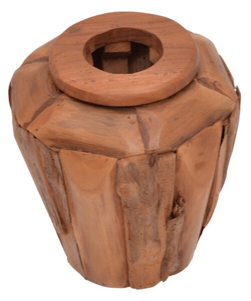 Διακοσμητικό βάζο Archean ξύλο teak φυσική απόχρωση 30x30x30 cm