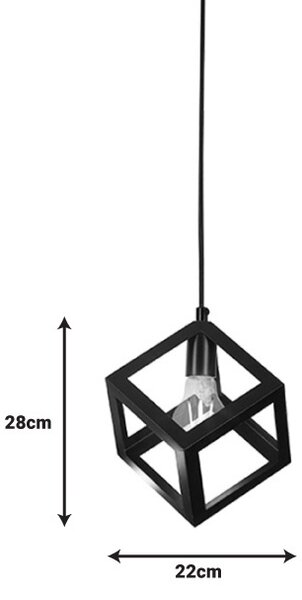 Φωτιστικό οροφής Kibe μαύρο από μέταλλο 22x22x100 cm