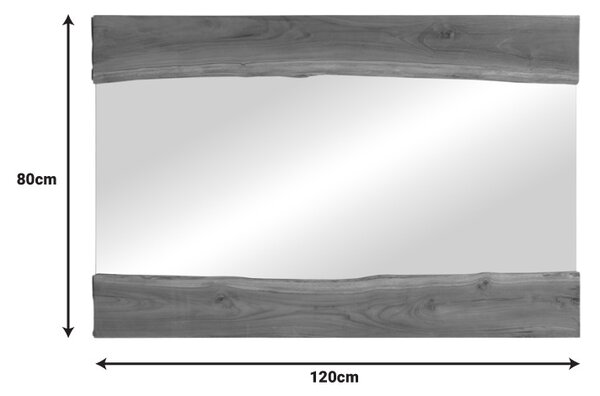 Καθρέφτης Riverine από ξύλο teak σε φυσική απόχρωση 120x80x4 cm