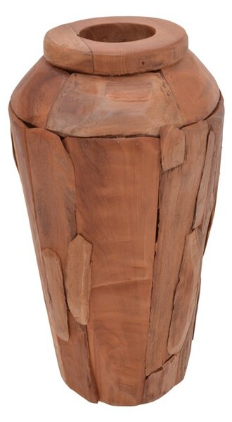 Διακοσμητικό βάζο Archean ξύλο teak σε φυσικό χρώμα 30x30x80 cm