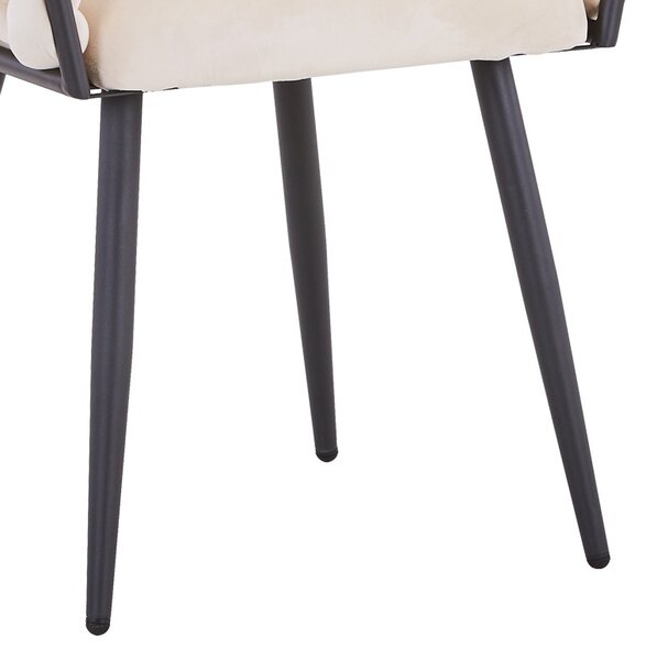 Καρέκλα Vivian βελούδο μπεζ πόδια metalice negre 61x55x80 cm
