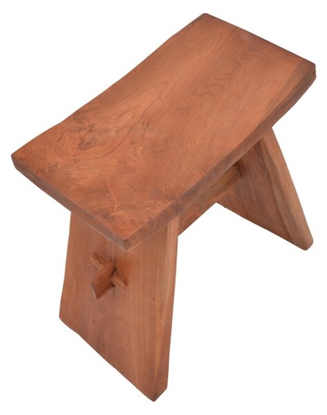 Σκαμπό Shogun από ξύλο teak σε φυσική απόχρωση 46x28x46 cm