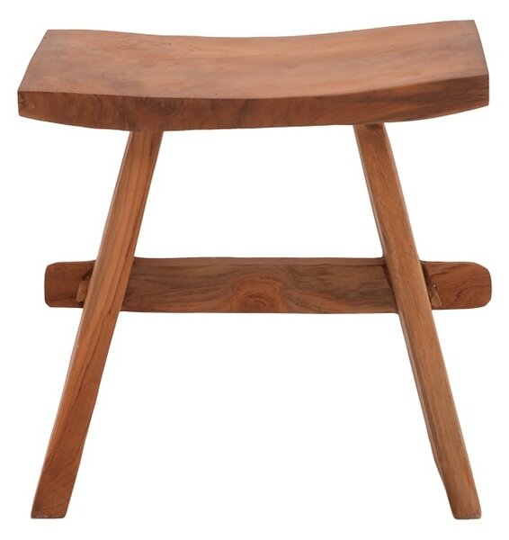 Σκαμπό Shogun από ξύλο teak σε φυσική απόχρωση 46x28x46 cm